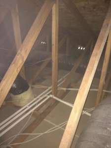 An Attic Before Being Cleaned and Insulated